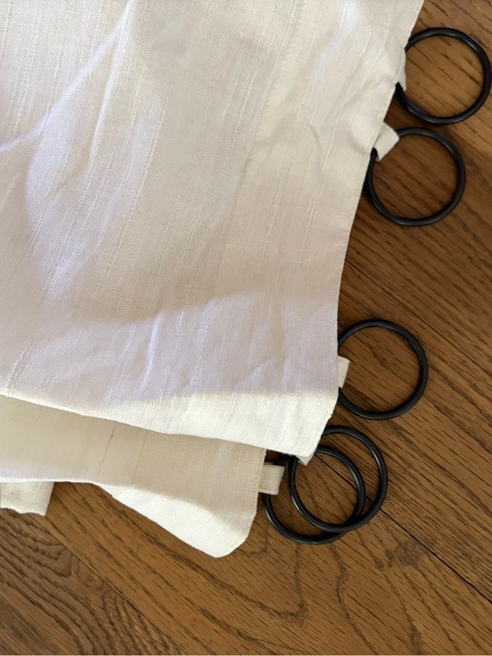 Pottery Barn 42x84” IVORY raw Silk cotton Drape single panel